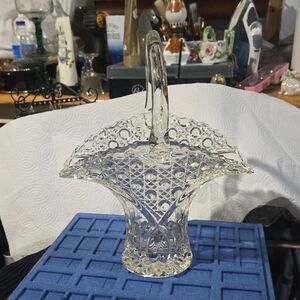 Elegant Clear Glass Art Basket